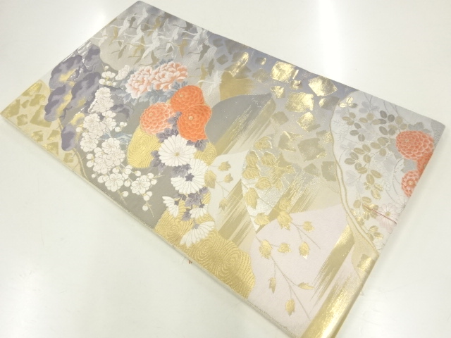 JAPANESE FUKURO OBI / UNUSED / WOVEN CRANES
